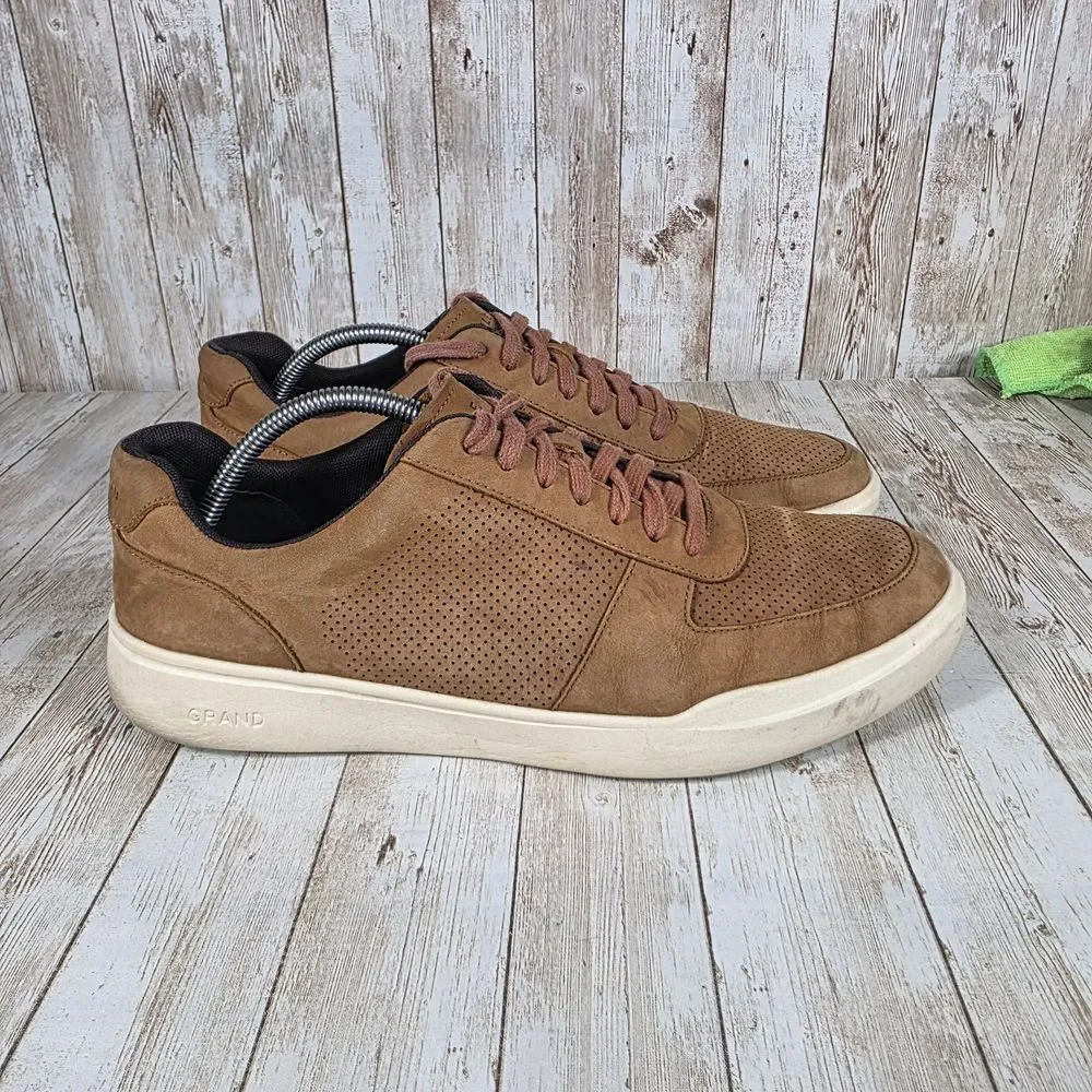 Cole Haan GrandPro Topspin Sneakers‎ Leather Casual Shoes Brown Mens 9.5